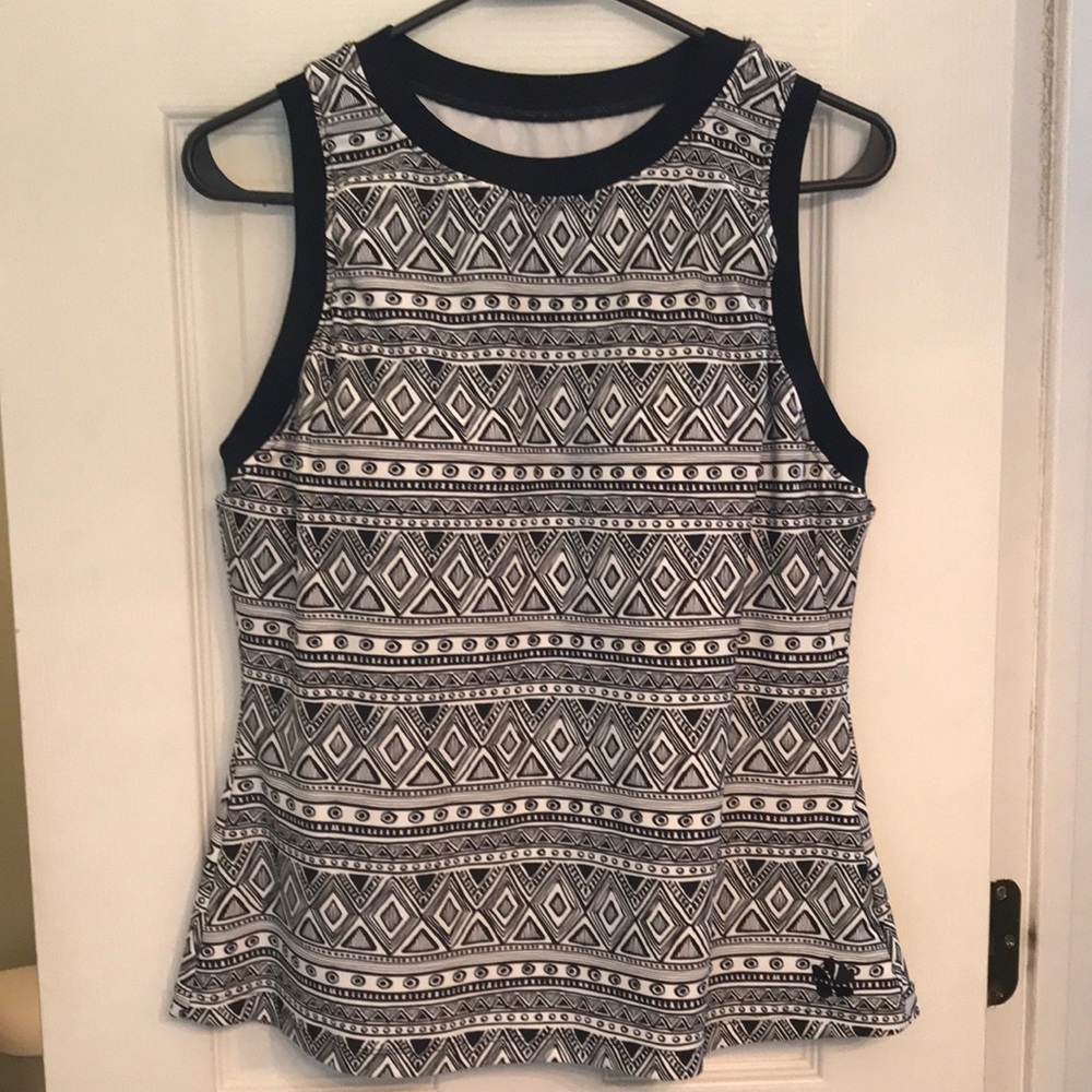 Women’s Hapari Black & a White Print Tankini Top